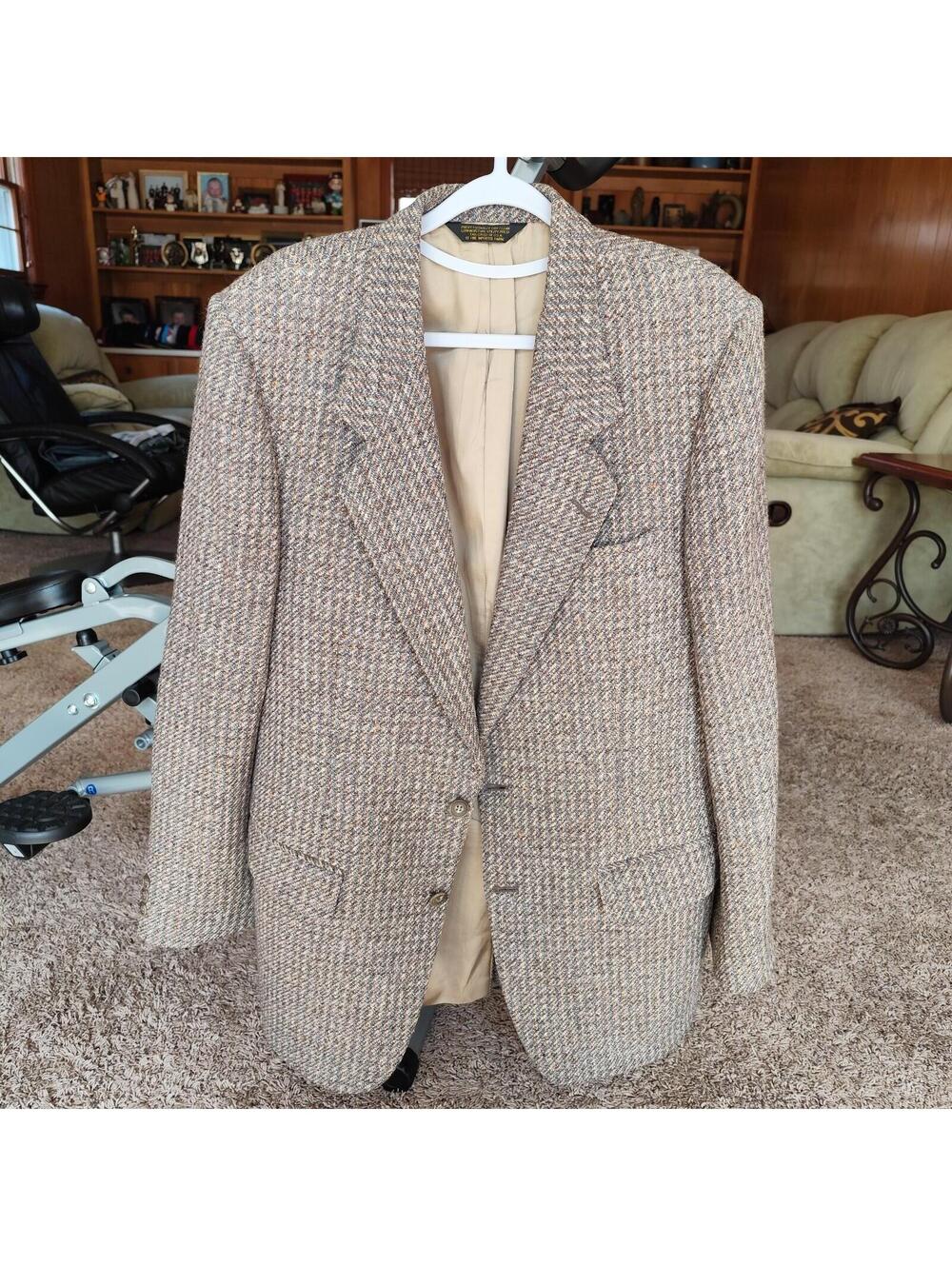 Nino Cerruti Rue Royale Blazer Herringbone, Wool, Sport Coat,Size 42R